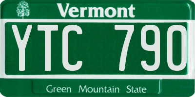 VT license plate YTC790