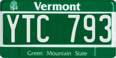 VT license plate YTC793