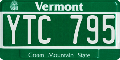 VT license plate YTC795