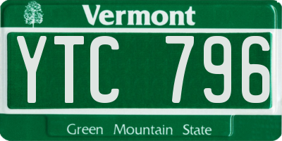 VT license plate YTC796