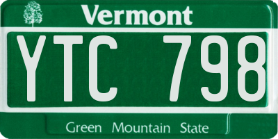 VT license plate YTC798