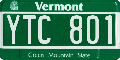 VT license plate YTC801