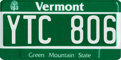 VT license plate YTC806
