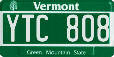 VT license plate YTC808