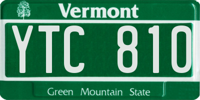 VT license plate YTC810
