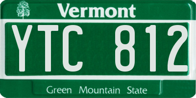 VT license plate YTC812