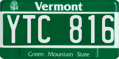 VT license plate YTC816