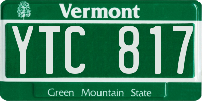 VT license plate YTC817