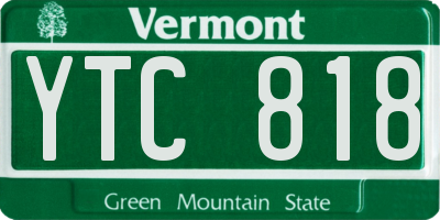 VT license plate YTC818