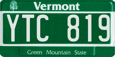 VT license plate YTC819