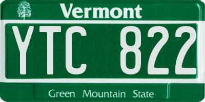 VT license plate YTC822