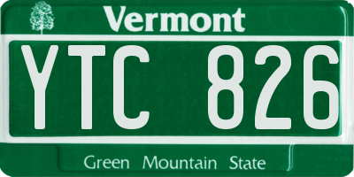 VT license plate YTC826