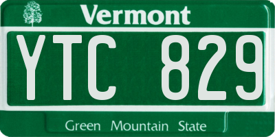 VT license plate YTC829