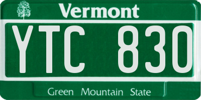 VT license plate YTC830