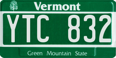 VT license plate YTC832