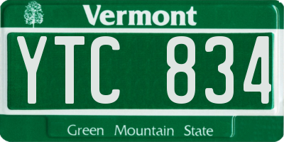 VT license plate YTC834