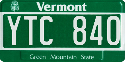 VT license plate YTC840