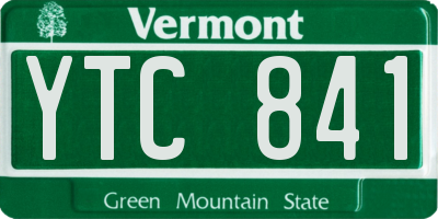 VT license plate YTC841