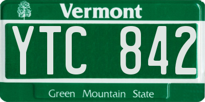VT license plate YTC842