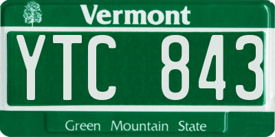 VT license plate YTC843