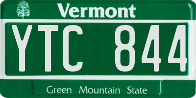 VT license plate YTC844
