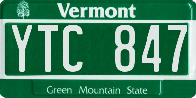 VT license plate YTC847
