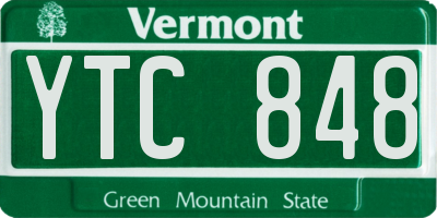 VT license plate YTC848