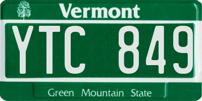 VT license plate YTC849