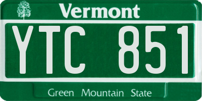 VT license plate YTC851
