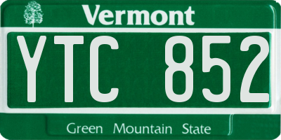 VT license plate YTC852