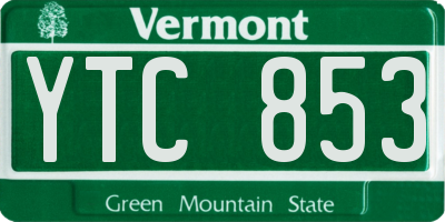VT license plate YTC853