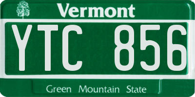 VT license plate YTC856