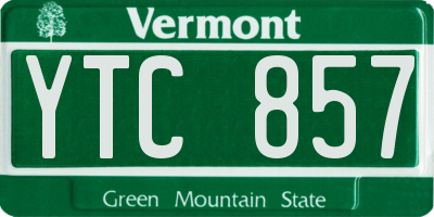 VT license plate YTC857