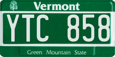 VT license plate YTC858