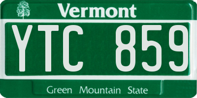 VT license plate YTC859