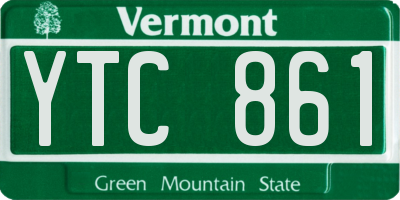 VT license plate YTC861