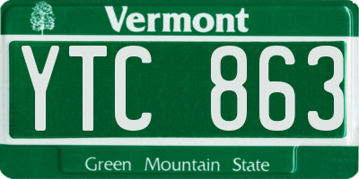 VT license plate YTC863