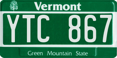 VT license plate YTC867