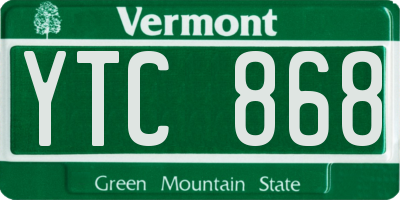 VT license plate YTC868
