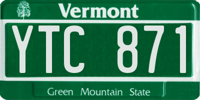 VT license plate YTC871