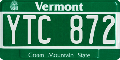 VT license plate YTC872