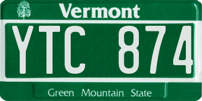 VT license plate YTC874