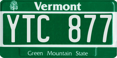 VT license plate YTC877
