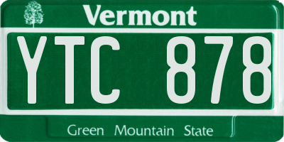 VT license plate YTC878