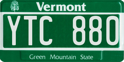 VT license plate YTC880