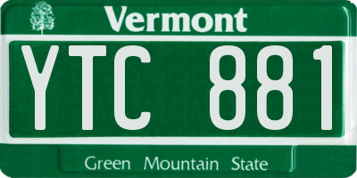 VT license plate YTC881