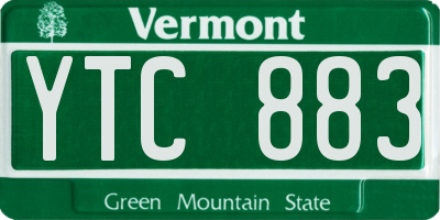 VT license plate YTC883