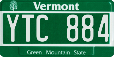 VT license plate YTC884