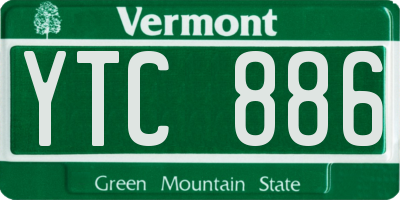 VT license plate YTC886