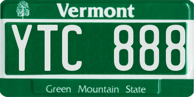 VT license plate YTC888